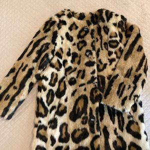 Donna Salyers Fabulous Furs leopard coat fir girls. Size M/8